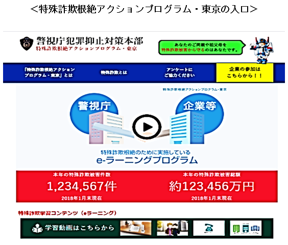 特殊詐欺根絶アクションプログラム・東京の入り口